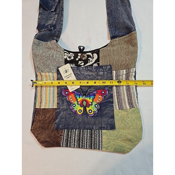 Kathmandu Imports Nepal large shoulder bag hippie boho festival butterfly New - Picture 11 of 14